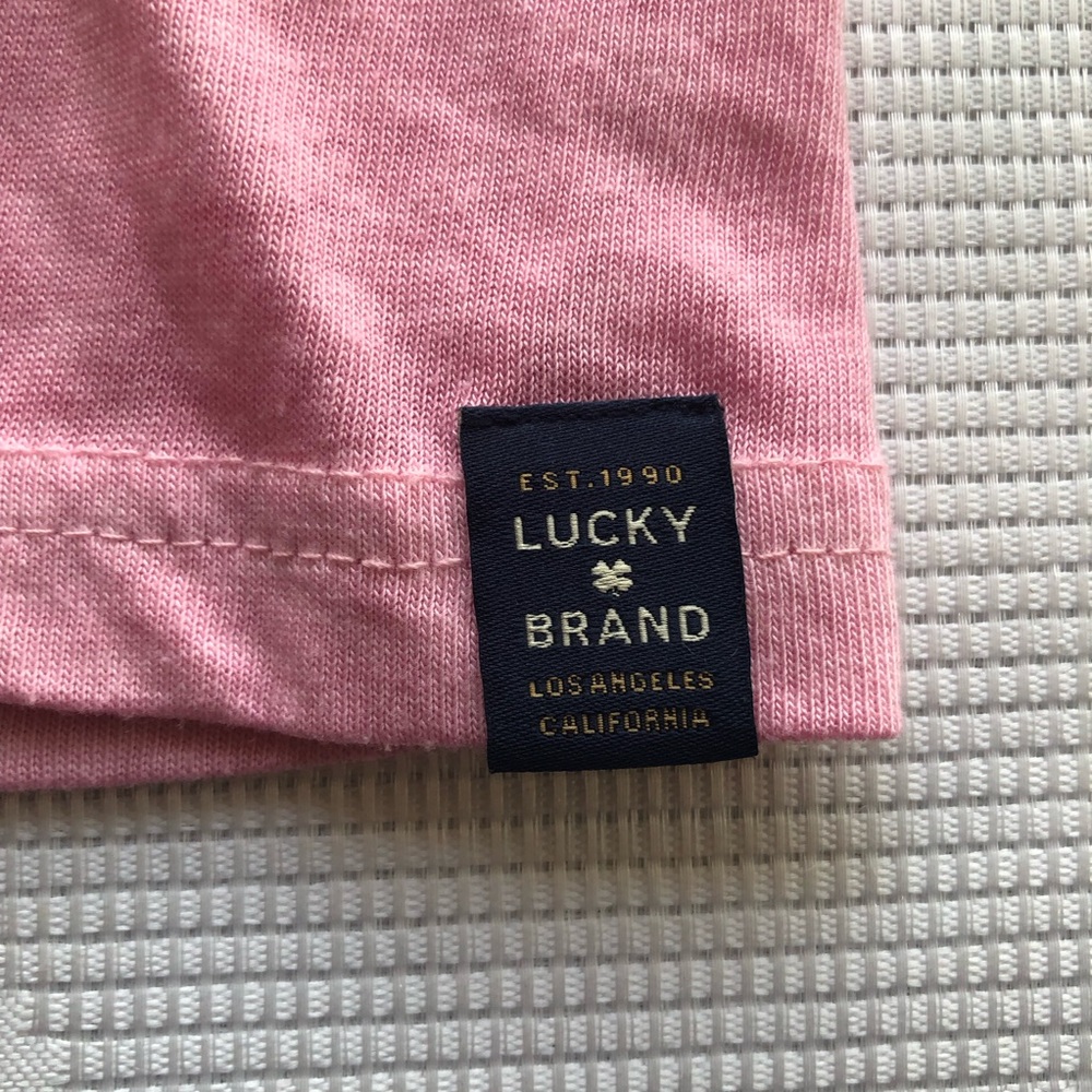 Lucky Brand Men’s Size L Pink Burnout Short Sleeves Henley Casual Light T-Shirt - Picture 6 of 15